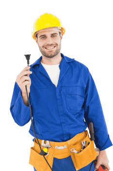 smiling-repairman-holding-electric-plug